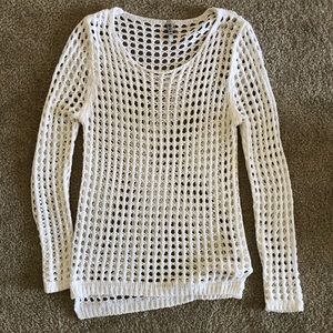 White open stitch sweater